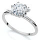 1Ct Diamond Flame Engagement Ring 14k Gold Lab Grown EF/VS