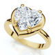 Certified 2 1/2Ct Heart Diamond Button Engagement Ring 14k Gold or Pt Lab Grown