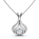 1/5Ct Solitaire Lotus Diamond Pendant 14k Gold 18" Necklace Lab Grown