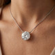 4Ct  Diamond Solitaire Pendant 14k Gold 18" Necklace Lab Grown Certified