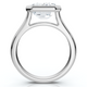 3Ct Emerald Cut Bezel Solitaire Diamond Engagement Ring 14k Gold or Pt Lab Grown
