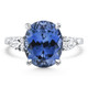 4 1/3Ct Oval Tanzanite & Diamond Anniversary Engagement Ring 14k Gold Lab Grown