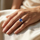4 1/3Ct Oval Tanzanite & Diamond Anniversary Engagement Ring 14k Gold Lab Grown