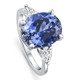 4 1/3Ct Oval Tanzanite & Diamond Anniversary Engagement Ring 14k Gold Lab Grown