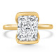 Certified 4Ct Radiant Cut Diamond Bezel Engagement Ring Yellow Gold Lab Grown