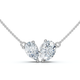 1.90Ct Heart to Heart Diamond Pendant 14k Gold Women's 18" Necklace Lab Grown