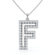 F Initial Diamond Pendant 1 1/3Ct TW 1" Tall 14k Gold Women's Necklace Lab Grown
