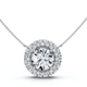 Certified 3 1/2Ct Euro Diamond Pendant 14k Gold 18" Women's Necklace Lab Grown