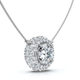 Certified 3 1/2Ct Euro Diamond Pendant 14k Gold 18" Women's Necklace Lab Grown