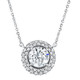 Certified 3 1/2Ct Euro Diamond Pendant 14k Gold 18" Women's Necklace Lab Grown