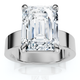 Certified 4Ct Emerald Diamond Cigar Band Engagement Ring Lab Grown
