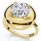 2Ct Diamond Bezel Stackable Button Engagement Ring Lab Grown
