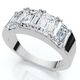 2 1/4Ct Tetrad Diamond Ring Emerald Cut Anniversary Band 14k Gold/Pt Lab Grown