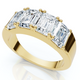 2 1/4Ct Tetrad Diamond Ring Emerald Cut Anniversary Band 14k Gold/Pt Lab Grown