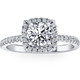 1 3/4 Ct TW Lab Grown Diamond Cushion Halo Engagement Ring in 14k White Gold