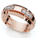 Men's 1/2Ct 7mm Wide Interlocked Diamond Wedding Ring 14k Gold Lab Grown