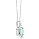 Oval Green Amethyst Diamond Pendant Women's Necklace 18" White Gold