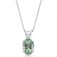 Oval Green Amethyst Diamond Pendant Women's Necklace 18" White Gold