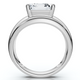 Certified 3Ct Asscher Cut Solitaire Cigar Band 14k Gold or Platinum Lab Grown