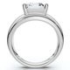 Certified 3ct Asscher Cut Solitaire Cigar Band Lab Grown 14k Gold Engagement Ring
