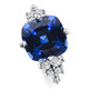 8Ct TW Cushion Blue Sapphire & Diamond Muse Ring 14k White Gold Lab Grown
