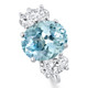 5.80Ct TW Aquamarine & Oval Diamond Ring 14k White Gold Lab Grown