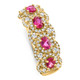 1.43Ct Ruby & Diamond Ring 10k Yellow Gold Lab Grown