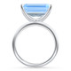 14x10mm Emerald Cut East to West Blue Topaz Solitaire Ring White Gold