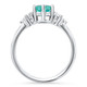 1Ct TW Paraiba & Diamond Ring 14k White Gold Lab Grown
