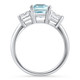 4.19Ct Aquamarine & Radiant Cut Diamond Ring 14k White Gold Lab Grown