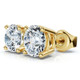 1 - 6Ct TW Round Diamond Push Studs 14k Gold Earrings Lab Grown