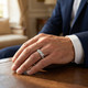 Men's Grant Diamond Flat Cuban Ring 14k Gold Lab Grown
