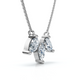 1/2Ct Trio Pear Shape Diamond 18" Necklace 14k Gold Pendant EF/VS