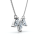 1/2Ct Trio Pear Shape Diamond 18" Necklace 14k Gold Pendant