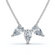 1/2Ct Trio Pear Shape Diamond 18" Necklace 14k Gold Pendant EF/VS