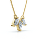1/2Ct Trio Pear Shape Diamond 18" Necklace 14k Gold Pendant EF/VS