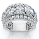 4 1/5Ct Oval Diamond Vivant Wide Anniversary Ring 14k Gold Lab Grown