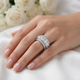 4 1/5Ct Oval Diamond Vivant Wide Anniversary Ring 14k Gold Lab Grown