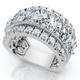4 1/5Ct Oval Diamond Vivant Wide Anniversary Ring 14k Gold Lab Grown