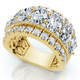 4 1/5Ct Oval Diamond Vivant Wide Anniversary Ring 14k Gold Lab Grown