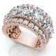 4 1/5Ct Oval Diamond Vivant Wide Anniversary Ring 14k Gold Lab Grown