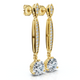 1 5/8Ct Drop Dangle Earrings 14k Gold Lab Grown EF/VS