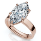 Certified 2Ct Marquise Cut Flat Cigar Band Engagement Ring 14k Gold Lab Grown