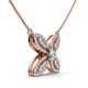 1/2Ct Diamond Flower Pendant 14k Gold 18" Necklace Lab Grown EF/VS