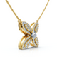 1/2Ct Diamond Flower Pendant 14k Gold 18" Necklace Lab Grown EF/VS