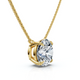 1 - 4Ct  Solitaire Round Cut Diamond Pendant 14k Gold Necklace Lab Grown