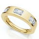 1 1/2Ct Flush Set Emerald Cut Diamond Ring Stackable Band 14k Gold Lab Grown