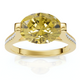 2.07Ct Oval Yellow Sapphire Diamond East to West Ring 14k Gold Lab Grown EF/VS