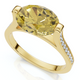 2.07Ct Oval Yellow Sapphire Diamond East to West Ring 14k Gold Lab Grown EF/VS