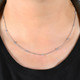 1 1/2 Ctw Diamond Bezel Station Necklace 14K White Gold 18"